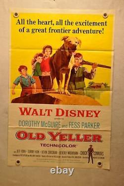 Affiche De Cinéma 1sh Originale De Old Yeller Re-release 1974 27 X 41 Disney