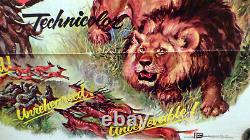Affiche De Cinéma De L'africain Lion Disney 1955 27 X 41