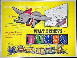 Affiche De Cinéma Dumbo Original Quad Early Rr Disney Animation Classic 1941