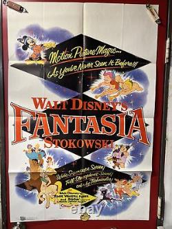 Affiche De Cinéma Fantasia Walt Disney Buena Vista 27x41 1956 Re-release