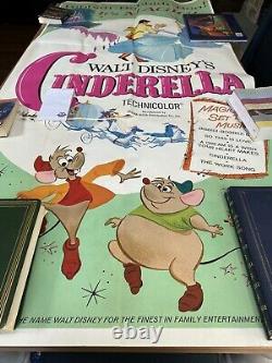 Affiche De Cinéma Originale De Cinderella Large 3 Feuille / Trois Feuille Disney 41 X 84