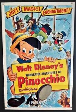 Affiche De Cinéma Originale De Pinocchio Walt Disney Productions Affiches D'hollywood