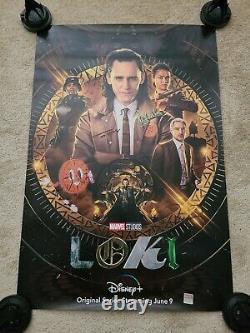 Affiche De Cinéma Signée Loki 27x40 Cast #02/50 (disney+ Tom Hiddleston)