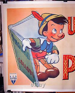 Affiche De Film Italienne Originale Pinocchio Chef D'oeuvre De Walt Disney Rare