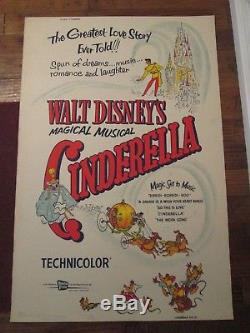 Affiche Du Film Cendrillon - Originale 40 X 60 Walt Disney