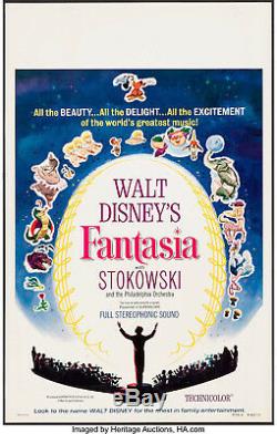 Affiche Du Film Fantasia 1963 (1940) Fenêtre Carte 14x22 Vf 7.5 Walt Disney