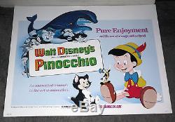 Affiche Du Film Pinocchio Original Rolled 22x28 Disney