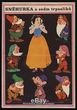 Affiche Du Film Uk Snow White And The Seven Dwarfs Tchèque 11x16 R1970 Walt Disney