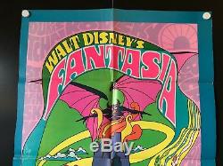 Affiche Originale De Film Fantasia (r1970, Walt Disney) 27 X 41 Vg / Ex