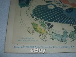Affiche Vintage De Carte De Lobby De Walt Disney Cendrillon 1950 Rko Radio Rare Originale