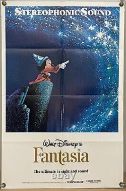 Affiche de cinéma originale d'une feuille de Fantasia Ff de Disney avec Mickey Mouse Rr77 (1940)