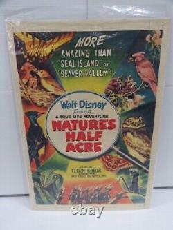 Affiche de film La Moitié d'un Acre de Nature 1951 27x41 VF-7.0 Walt Disney Winston Hibler