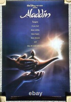 Affiche de film originale US d'Aladdin de Disney ADV DS roulée officielle