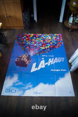 Affiche de film très rare, vintage, UP Disney Pixar 4x6 ft, Grande, en français, 2009.