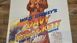 Affiche originale 1955 de Walt Disney's DAVY CROCKETT ROI DE LA FRONTIÈRE SAUVAGE