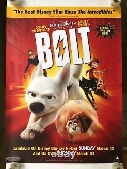 Affiche originale du film Disney Bolt 2008 en format 27x40, recto-verso.