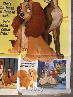 Affiche vintage originale de Lady et le Clochard, une feuille 1971 de souvenirs de film