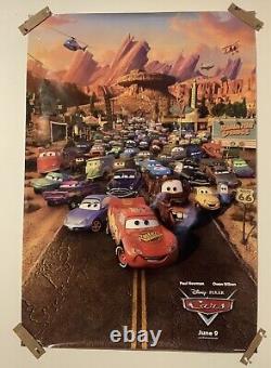 Affiches de film originales en feuille unique de Cars 2006 DISNEY PIXAR 27 x 39