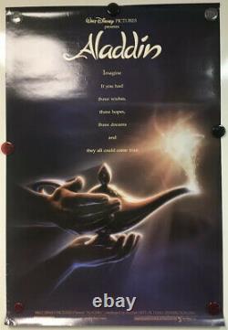 Aladdin 1992 Orig Double Sided Mirror Image Movie Poster 40x27 Authentique