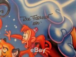 Aladdin Movie Poster Double Face Original Disney Autographie Par Animateurs