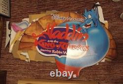Aladdin et le Roi des Voleurs Étalage de magasin de vidéos Carte promotionnelle en carton Disney