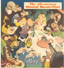 Alice Au Pays Des Merveilles Movie Poster 14x36 Insertion Taille Onlinen Disney Animation 1951