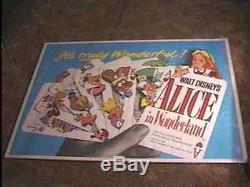 Alice Au Pays Des Merveilles Quad Affiche Du Film 1951 Disney Rare