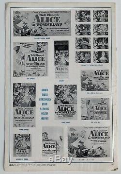 Alice Complète Pressbook 12x18 (good +) '51 Affiche Du Film Art Disney