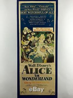 Alice In Wonderland Original Insert Movie Poster 1951 Walt Disney Lewis Carroll
