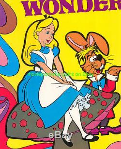 Alice In Wonderland Poster Film Poster R1981 Insert 14x36 Pouces Animation Disney