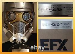 Autographié Efx Collectibles Marvel Star-lord Casque Le Artist Proof Chris Pratt