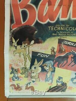 Bambi R-1948 Animation De Walt Disney Classic Movie 27x41 Poster Film Une Affiche