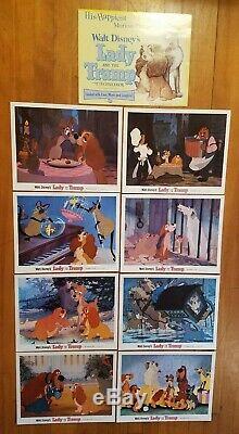 Belle Et Le Clochard R'1962 Orig. Couleur Complete 11x14 Set Card Hall 9 Disney