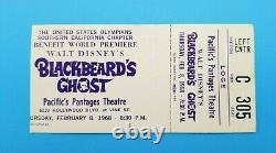 Blackbeard’s Ghost Movie Premiere Ticket Disney Film Feb 8 1968 Very Rare