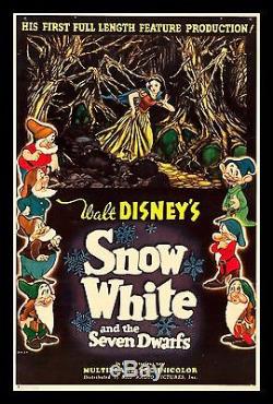 Blanc De Neige Et Les Sept 7 Dwarfs Cinemasterpieces 1937 Pelle Poster Disney
