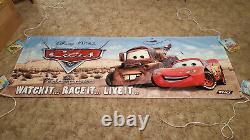 Cars Original Film / Jeu Vinyle Signe Bannière Disney Pixar Ford Chevy Rare