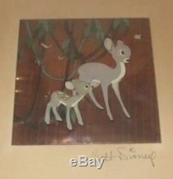 Cellules De Cinéma Bambi Signées Par Walt Disney Datant Des Années 1940