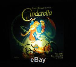 Cendrillon Light Box Affiche 3 'x 3' Super Rare Disney 1988 Vintage