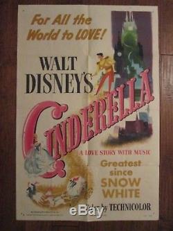 Cendrillon -original 1950 1sheet Affiche De Film Walt Disney