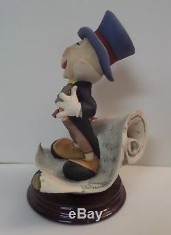 Disney Jiminy Cricket Giuseppe Armani Signé Figurine Italie 0379-c Grand Coa