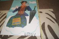 Disney Julie Andrews Mary Poppins 1964 Org Advertising 2 Pièces 2 Faces Vintage
