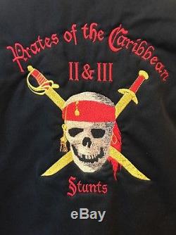 Disney Pirates Des Caraïbes II & III Film Stunts Crew Jacket XL Brodé