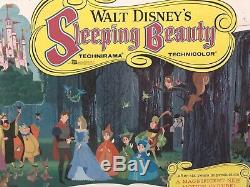 Disney Sleeping Beauty 1959 Vintage 22 X 28 Poster Jamais Plié Magnifique