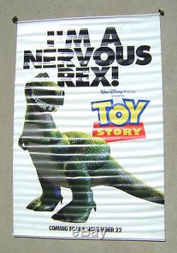 Disney Toy Story Rare 1995 Bannière Vinyle Double Face Rex / Mr Potato 4 X 6