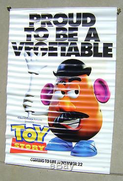 Disney Toy Story Rare 1995 Bannière Vinyle Double Face Rex / Mr Potato 4 X 6
