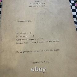 Dumbo Coupe Scripts de Continuité 8 septembre 1941 Production No, Disney 2006