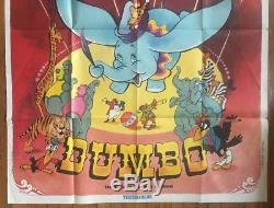 Dumbo Original Affiche Vintage Walt Disney Cinéma Promo Pin-up Français 1970