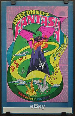 Fantasia R / 1970 Orig. Affiche Du Film 14x22 Window Card Mickey Mouse Walt Disney