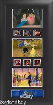 Film Cell Véritable 35mm Encadré Emmêlé Walt Disney Beauty & The Beast Trio Usfc5715
