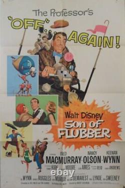 Fils de Flubber Affiche originale du film des Productions Walt Disney 1962 Très bon état